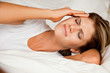 Beauty, young woman with headache