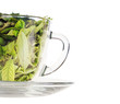 Leaves in cup.