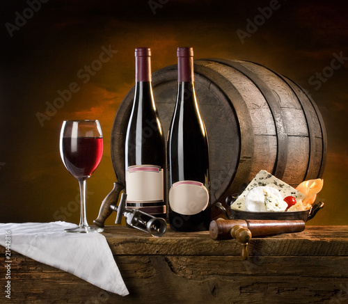 Photo: the still life with red wine the still life with red wine