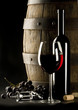 the still life with glass wine