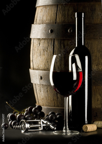 the still life with glass wine