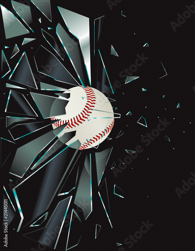 Vector: Broken Glass Baseball Broken Glass Baseball