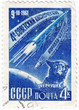 spaceship-satilate and Dog-astronaut Chernushka