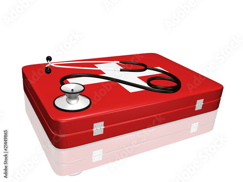Illustration: Stethoscope and Medical Kit Stethoscope and Medical Kit