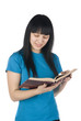 girl reads the book