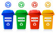 Big containers for recycling waste sorting isolated
