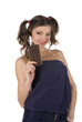 girl with a chocolate bar