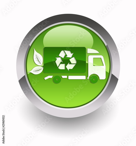 Illustration: ''Eco transport'' glossy icon ''Eco transport'' glossy icon