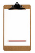 Photo: Clipboard with blank paper and pencil Clipboard with blank paper and pencil