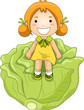 Vector: Girl on Cabbage Girl on Cabbage
