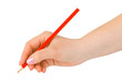 Red pencil in hand Red pencil in hand