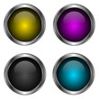 icones boutons colorés fond blanc