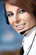 Beautiful representative smiling call center woman with headset. Beautiful representative smiling call center woman with headset.