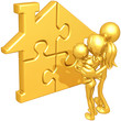 Gold Guy Family Golden Home Puzzle Concept
