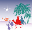 wisemen silhouette cartoon vector illustration