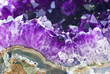 Amethyst druse over agate rock