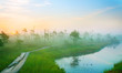 Scenic landscape in early morning