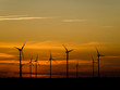 Wind farm at sunset