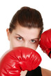 headshot young female boxer