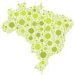 Map of Brasil in a mosaic of circles Map of Brasil in a mosaic of circles