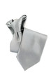 Silver Silk Necktie on White