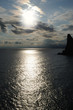The night coastline and mountains