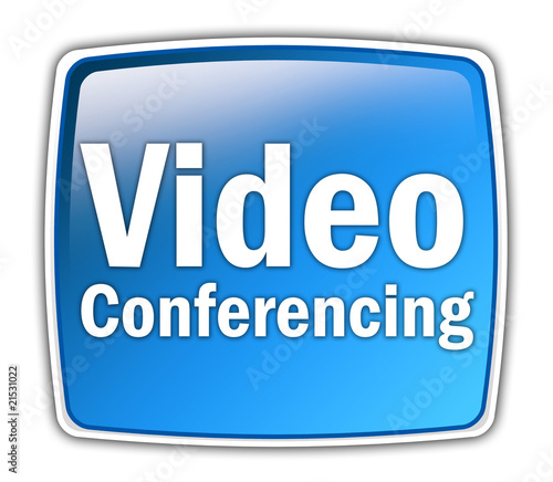 Illustration: Glossy Button "Video Conferencing" Glossy Button "Video Conferencing"