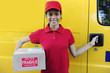 delivery courier or mailman delivering postal packages