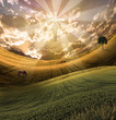 Cross radiates light in sky