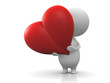Illustration: Illustration of a person holds a red heart Illustration of a person holds a red heart