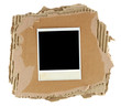 Blank photo card with masking tape on a cardboard Blank photo card with masking tape on a cardboard