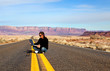 With computer on the road