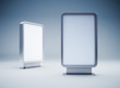 Three blank vertical billboards