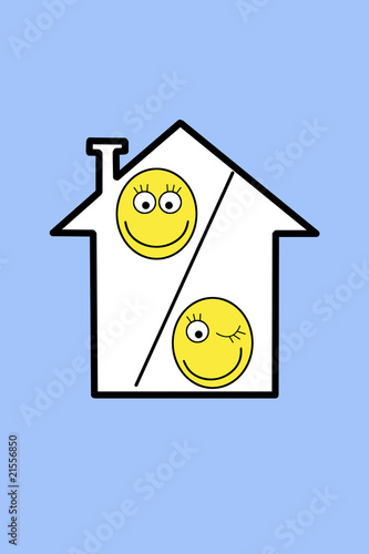 Illustration: The drawn small house with ridiculous percent The drawn small house with ridiculous percent