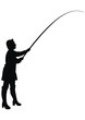 Vector silhouette of woman in fishing. Vector silhouette of woman in fishing.