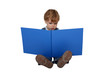 The boy looks interesting large blue album