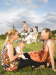 group of young people at barbecue