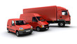 Transportation fleet in red Transportation fleet in red