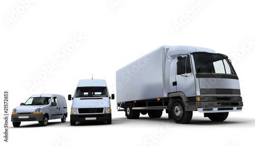 Illustration: Transportation fleet in white Transportation fleet in white