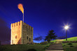A view of a watchtower in Skopje, Macedonia at night A view of a watchtower in Skopje, Macedonia at night