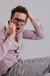 a young man with a phone