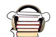 Old style headphones and books