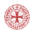 Red grunge rubber templar stamp