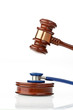 Stethoscope and Judge Hammer