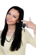 Woman with car keys to driving test