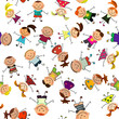 vector seamless background with kids