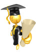 Gold Guy Graduate With Diploma