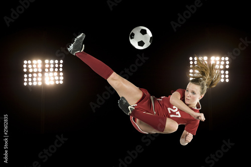 Photo: Soccer kick with lights Soccer kick with lights