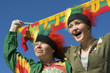 Fans with Lithuanian symbols
