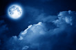 magic moon over the clouds